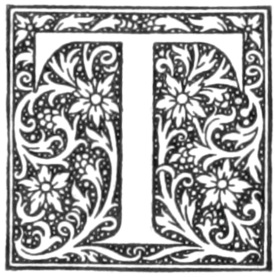 the letter t, scotch-style drop cap